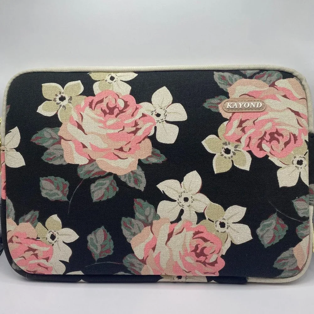 Kayond Black Rose Floral Laptop Case 13